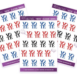 VOTE Sticker Sheet - Patriotic Colors