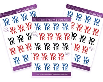 VOTE Sticker Sheet - Patriotic Colors