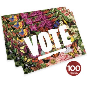 Mary Likes Postcards State Butterflies: set di 100 cartoline elettorali, perfette come cartoline agli elettori e altre campagne per invogliare gli elettori a votare.