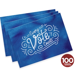 Mary aime les cartes postales, chaque vote compte : lot de 100 cartes postales, parfaites pour les cartes postales aux électeurs et autres campagnes électorales.