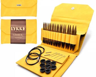 Lykke Knitting Needles - Umber 5" Interchangeable Circular Needle Set - Dandelion Denim Effect