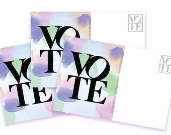 Postcards to Voters "VOTE in Watercolor" Voting Postcard - BLANK BACK
