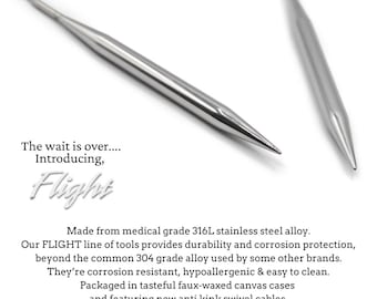 Lykke Knitting Needle Tips - FLIGHT 5" Interchangeable Needle Tips for Circular Needles
