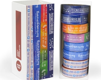 Mary Likes Postcards Set of 8 Postcards to Voters Washi Tapes with Four Designs, Perfect for Decorating Get Out The Vote Writing Campaigns