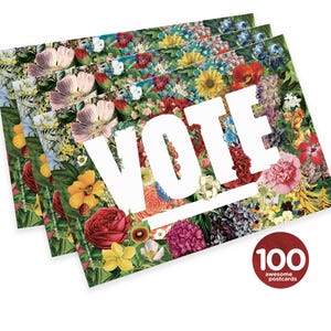 A Mary piacciono le cartoline con i fiori dello Stato! Set di 100 cartoline di voto, perfette per le cartoline agli elettori.