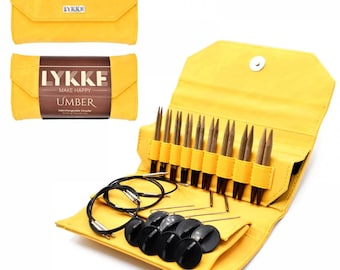 Lykke Knitting Needles - Umber 3.5" Interchangeable Circular Needle Set - Dandelion Denim Effect