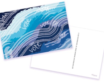 Blue Wave Postcard for Postcards to Voters