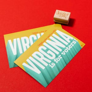 Mary Likes Postcards 50 Vote Postcards! &quot;Virginia is for Voters!&quot;. Perfect for Postcards to Voters and increasing turnout in local elections