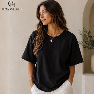 Oversized Linen Shirt Women Short Sleeve Boho Top Casual Summer Blouse Black