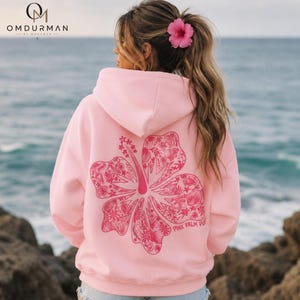 Übergroßer bestickter Hoodie, Küsten-Muschel-Grafik-Hoodie Strand-Sweatshirt Ozean-inspirierter Pullover