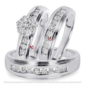 Diamond Wedding Ring His Hers Set - Etsy