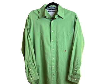 Tommy Hilfiger Button Down Shirt Années 2000 Homme L Preppy Streetwear L