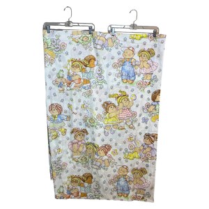 1983 Cabbage Patch Kids Twin Flat Sheet – Pastel CPK Dolls Fabric
