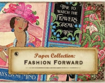 Graphic 45 Fashion Forward 12x12 Paper Set -  12 sheets