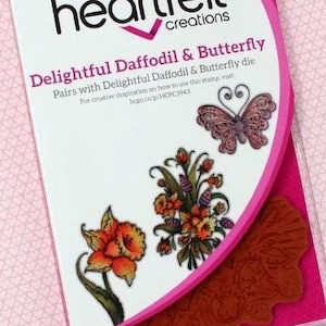 Heartfelt Creations Delightful Daffodil & Butterfly Cling Stamp Set -Delightful Daffodil