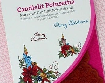 Heartfelt Creations Candlelit Poinsettia Cling Stamp Set