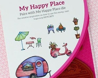 Heartfelt Creations My Happy Place Cling Stamp Set - Happy Camper