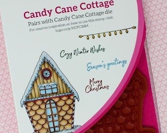 Heartfelt Creations Candy Cane Cottage Cling Stamp Set