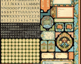 Graphic 45 Artisan Style 12 x 12 Sticker Sheet