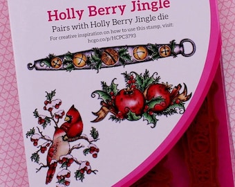 Heartfelt Creations Holly Berry Jingle Cling Stamp Set - Festive Holly