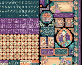 Sale-Graphic 45 "Midnight Masquerade"  12x12 cover-weight sticker sheet