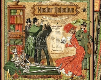 Graphic 45 Master Detective 12 x 12 Paper - 7 sheets
