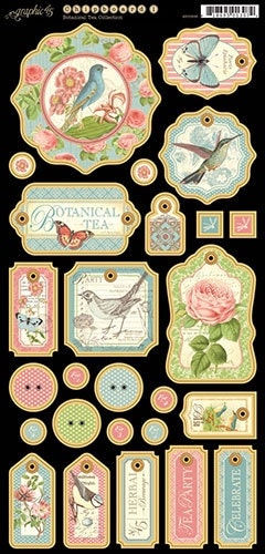 Graphic 45 Botanical Tea Banners - Die-Cut Cardstock Banners For Scrapbooking & Paper Crafts