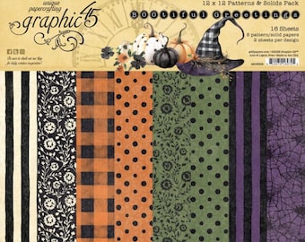 Graphic 45 BOOtiful Greetings 12×12 Patterns & Solids Pack - Coming soon - Pre-Order Now