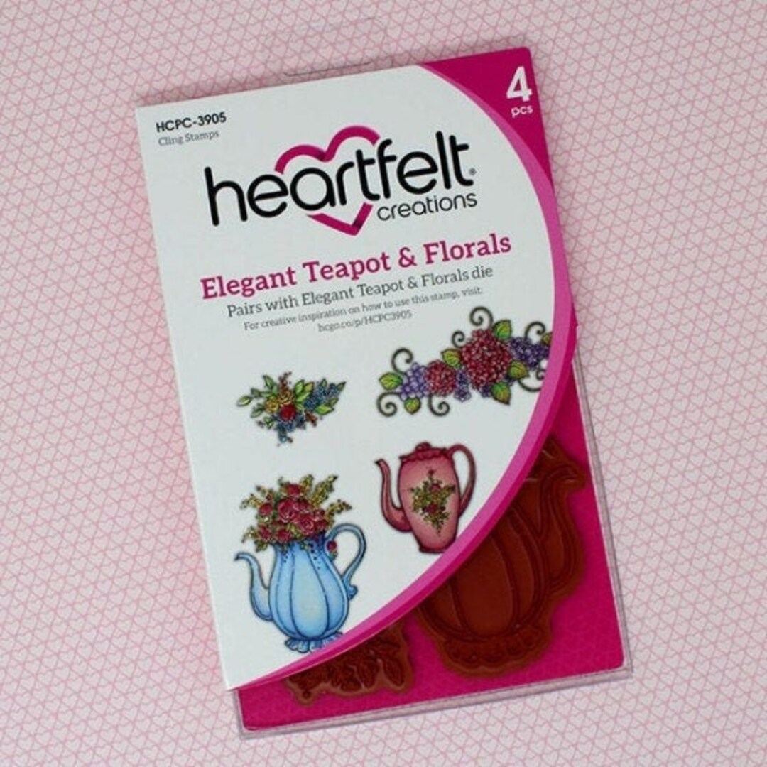 Heartfelt Creations Elegant Teapot & Florals Cling Stamp Set - Tea Time ...