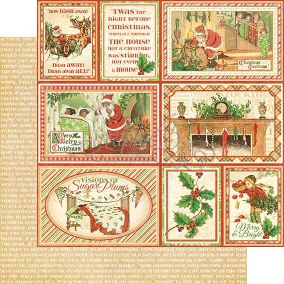 Graphic 45 Twas the Night Before Christmas Collection 12 x 12 Cardstock U PICK