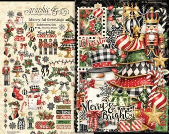 Graphic 45 Merry-ful Greetings Ephemera Set - Coming soon - Pre-Order Now