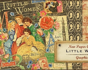 Graphic 45 Little Women 8 double sided design 12 X 12 papers