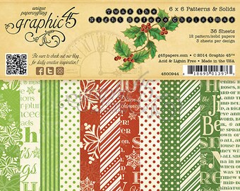 Graphic 45  Twas the Night Before Christmas 6x6 Patterns & Solids Pad