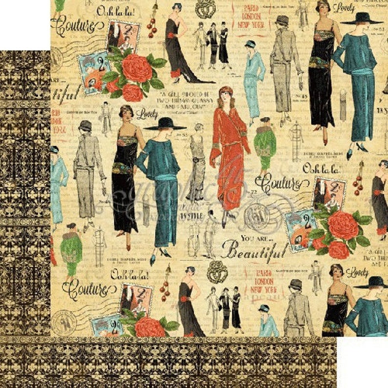 Graphic 45 Couture 10 sheets of double sided design papers