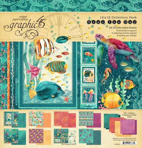 Graphic 45 Pacchetto Collezione 12x12 Pollici - Imagine - 24 Fogli E Adesivi - 6