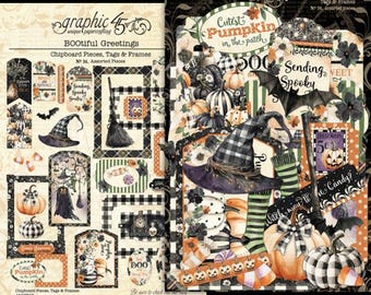 Graphic 45 BOOtiful Greetings Chipboard Pieces, Tags & Frames - Coming soon - Pre-Order Now