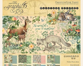 Graphic 45 Woodland Friends 8 x 8 Paper Pad