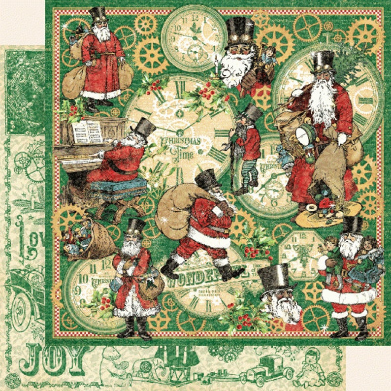 Graphic 45 Christmas Time 8 Sheets 12 X 12 Etsy