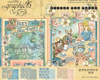 Graphic 45 Alice’s Tea Party 8”x 8” Paper