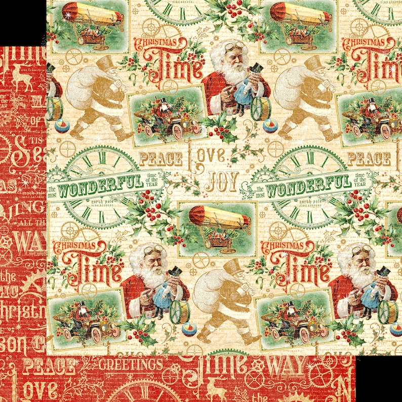 Graphic 45 Christmas Time 8x8 Paper Pad Etsy