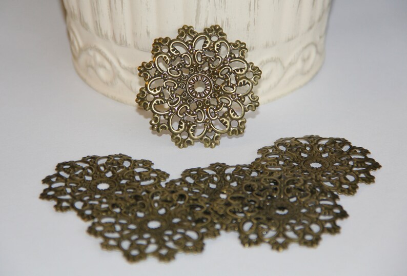 5 Filigree Metal Embellishments for ScrapbookingCard Etsy