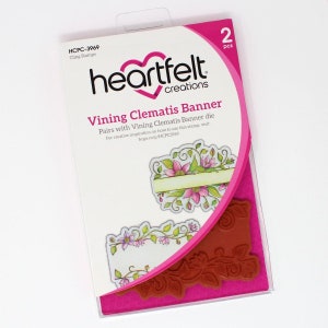 Heartfelt Creations Vining Clematis Banner Cling Stamp Set - Floral Banners