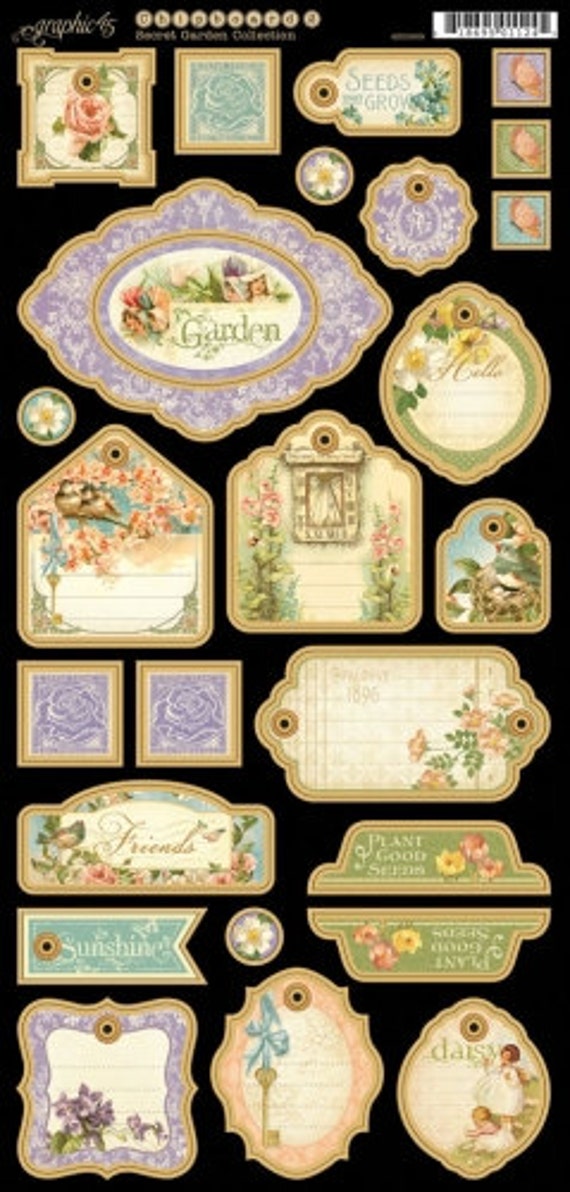 Graphic 45 Secret Garden Chipboard Die-cuts 2