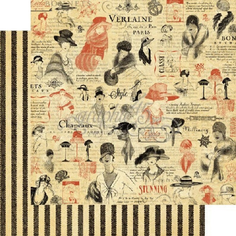 Graphic 45 Couture 10 sheets of double sided design papers