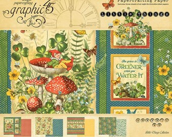Graphic 45 Little Things – 8x8 Collection Pack for scrapbooking, cardmaking, altered art, journaling, mini albums, crafts, embellishments