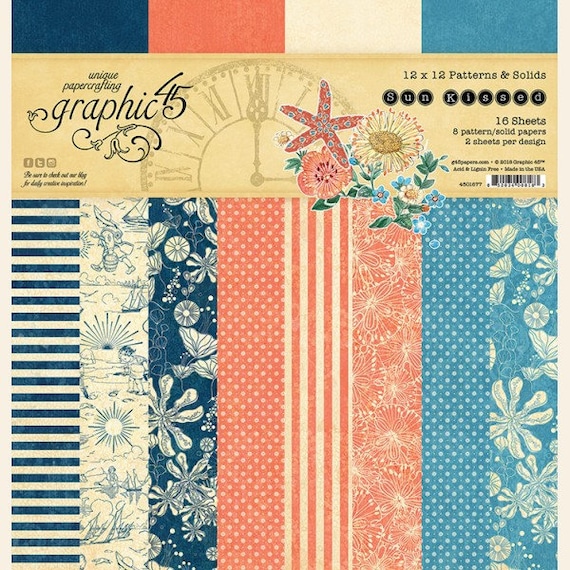 Graphic 45 Sun Kissed Chipboard Sheet Decorative Diecut