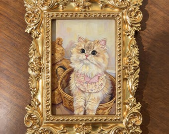 Custom Pet Cat Oil Painting Portrait, Personalized Artwork From Your Cat Photo, Impasto Texture Painting, Cat Memorial Keepsake Gift