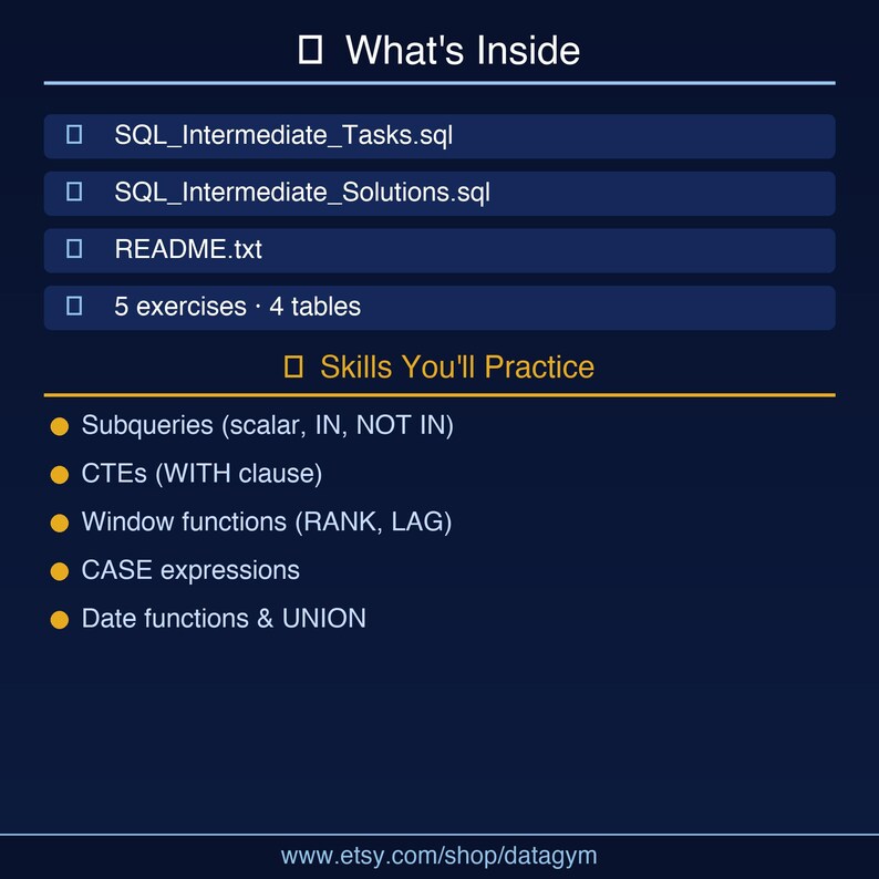 SQL Practice Problems Intermediate | CTEs Window Functions Subqueries | Interview Prep image 2