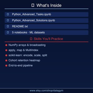 Python Advanced Data Analysis | Numpy Scikit-learn Cohort Analysis Machine Learning Prep image 2