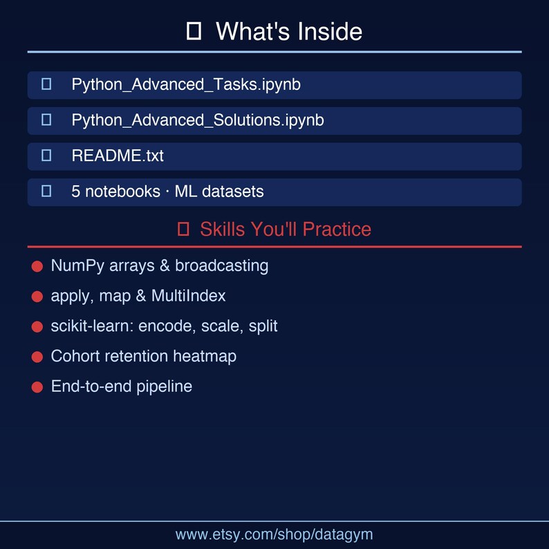 Python Advanced Data Analysis | Numpy Scikit-learn Cohort Analysis Machine Learning Prep image 2